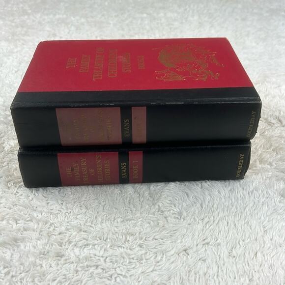 The Family Treasury of Childrens Stories book 1 and 2, 1956 HC GOOD Doubleday - Picture 15 of 16